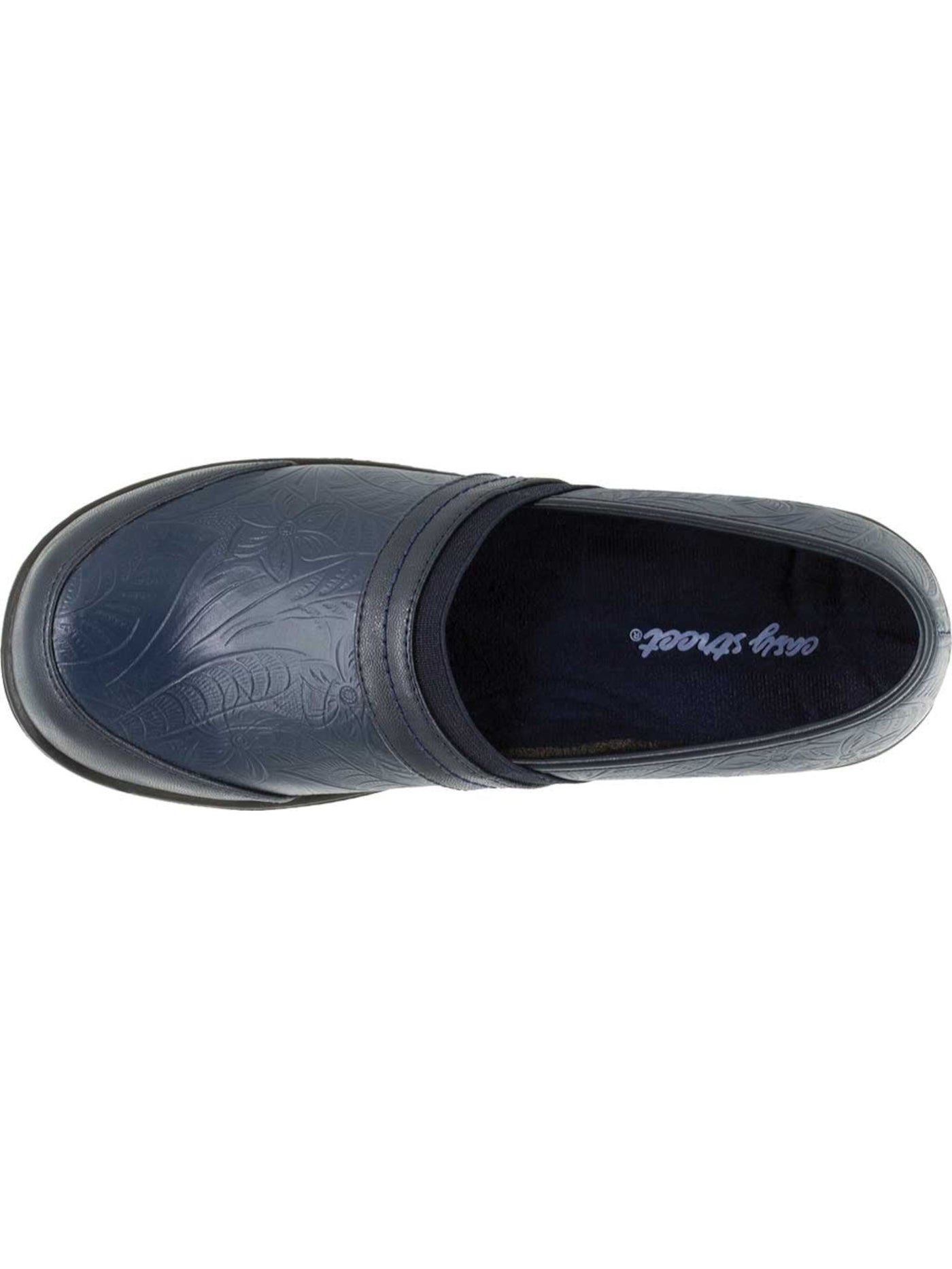 EASY STREET Womens Navy 1/2" Platform Stretch Gore Padded Comfort Origin Round Toe Wedge Slip On Clogs Shoes 7 M