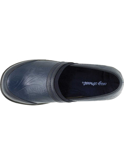 EASY STREET Womens Navy 1/2" Platform Stretch Gore Padded Comfort Origin Round Toe Wedge Slip On Clogs Shoes 7 M