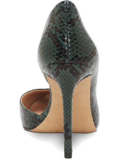 INC Womens Green Snake Pattern D'orsay Cushioned Kenjay Stiletto Slip On Dress Pumps 8.5 M