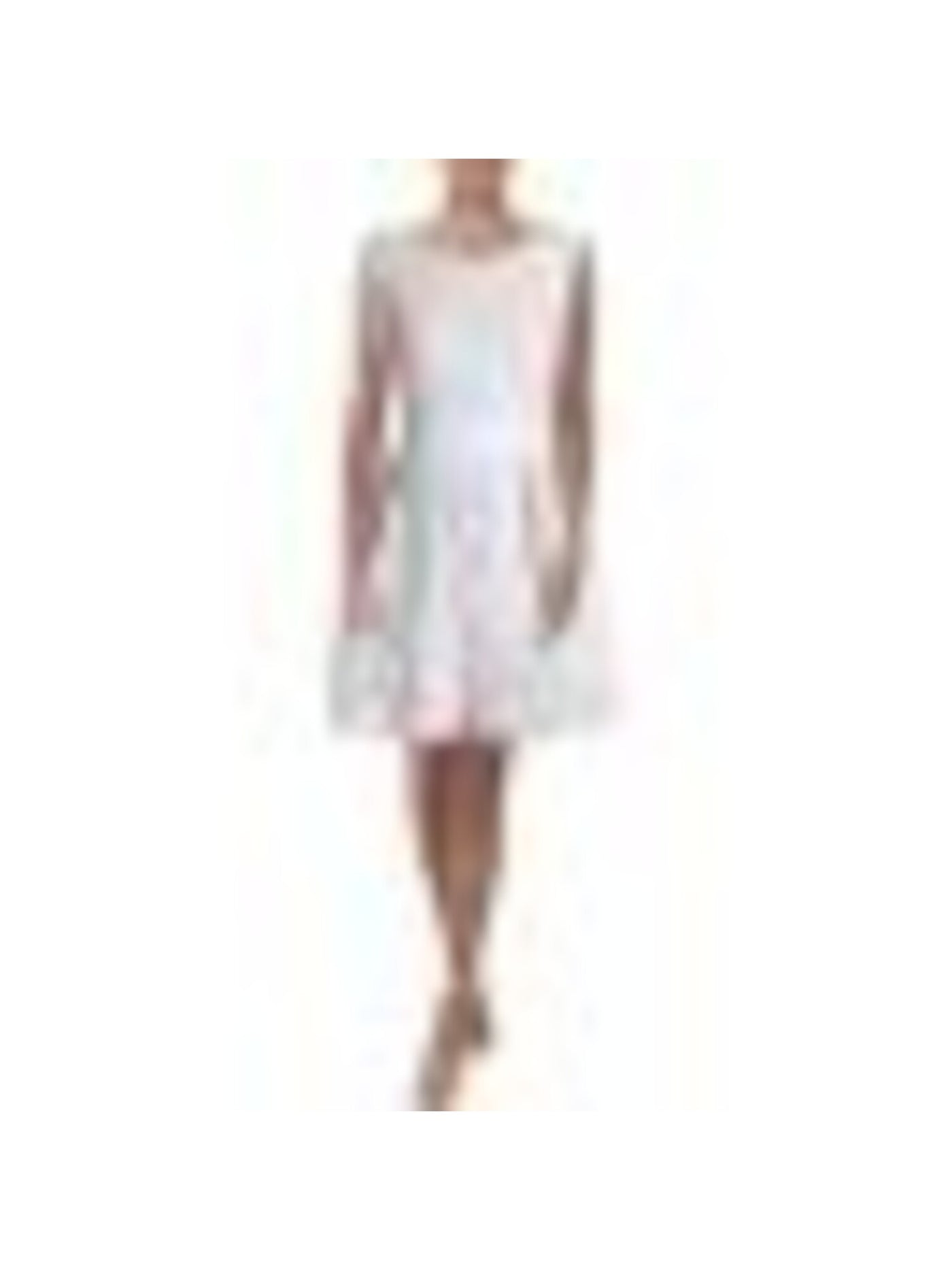 XSCAPE Womens White Sleeveless Jewel Neck Above The Knee Cocktail Fit + Flare Dress 12