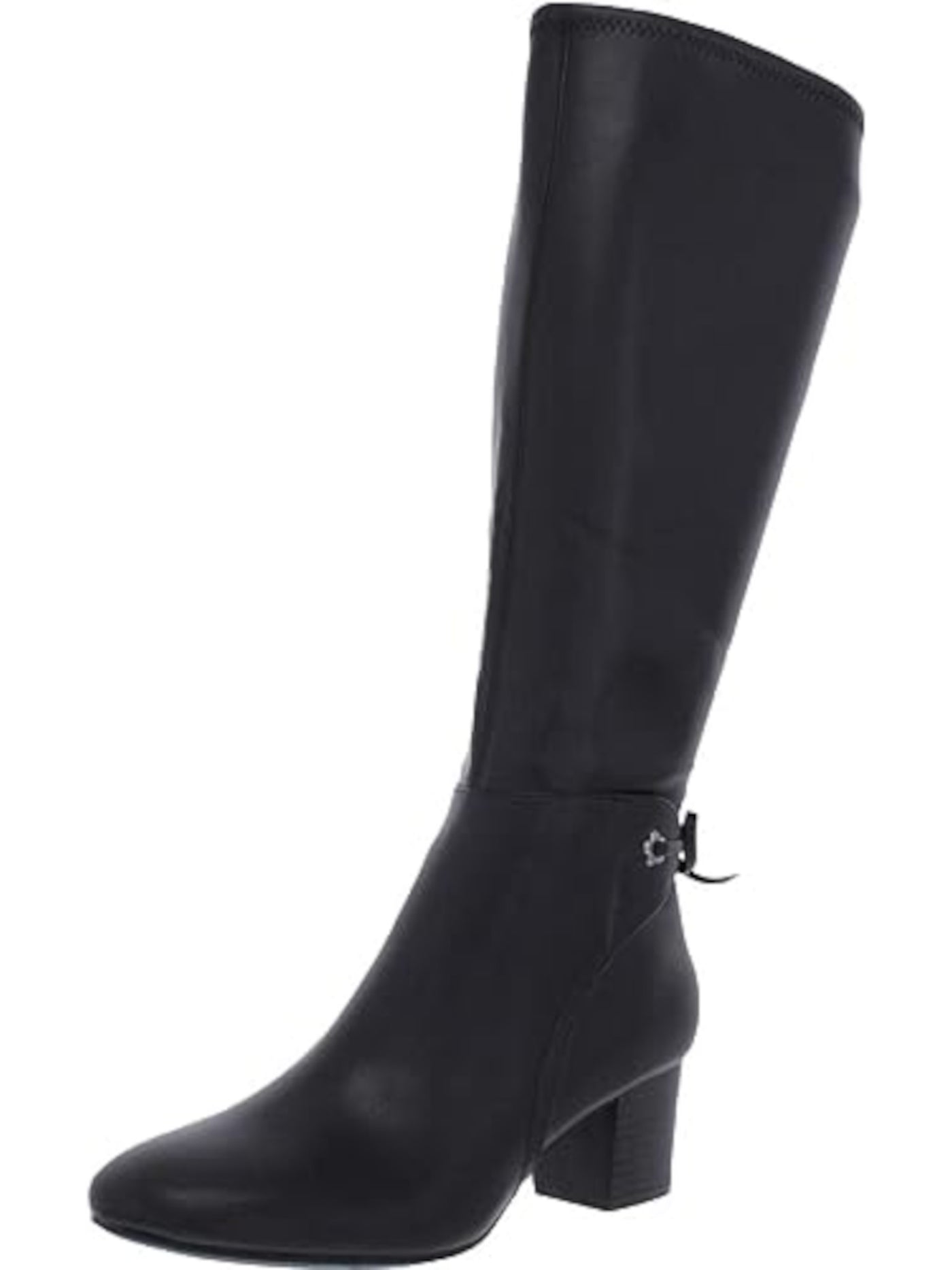 CHARTER CLUB Womens Black Flower Eyelets Bow Accent Cushioned Jaccque Almond Toe Block Heel Zip-Up Heeled Boots 7 WC