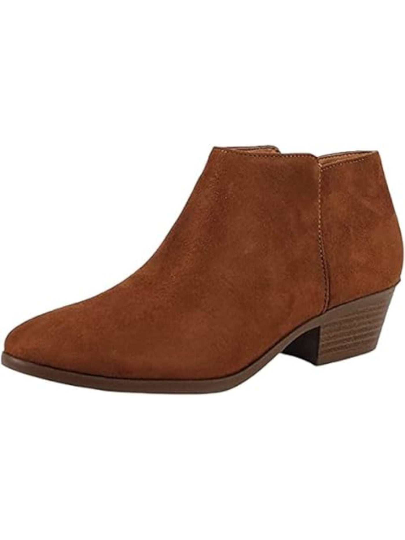 STYLE & COMPANY Womens Brown Cushioned Wileyy Almond Toe Block Heel Zip-Up Booties 8 M