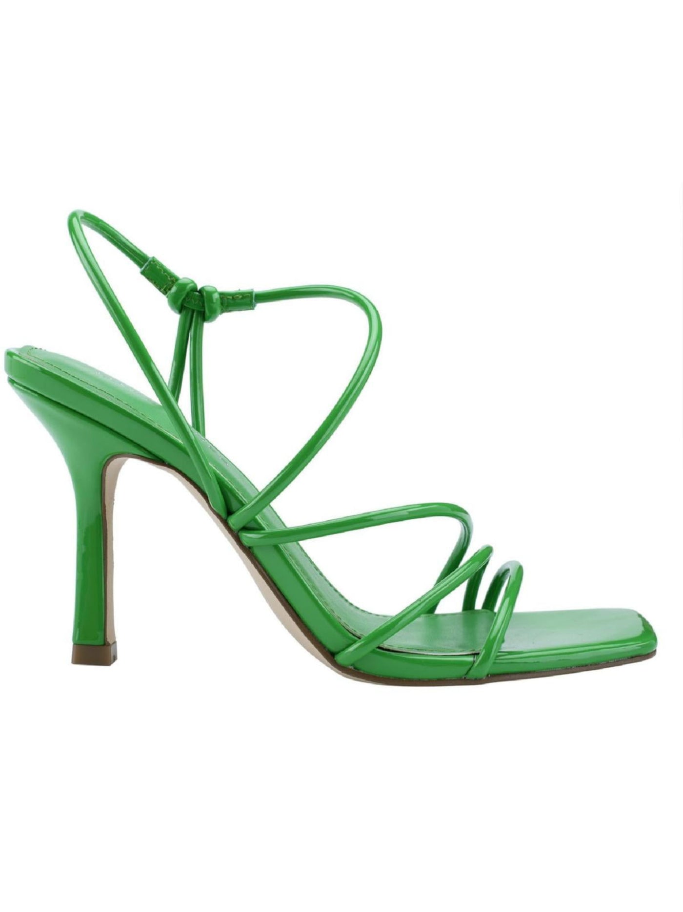 MARC FISHER Womens Green Strappy Padded Dareta Square Toe Stiletto Slip On Heeled Sandal 9 M