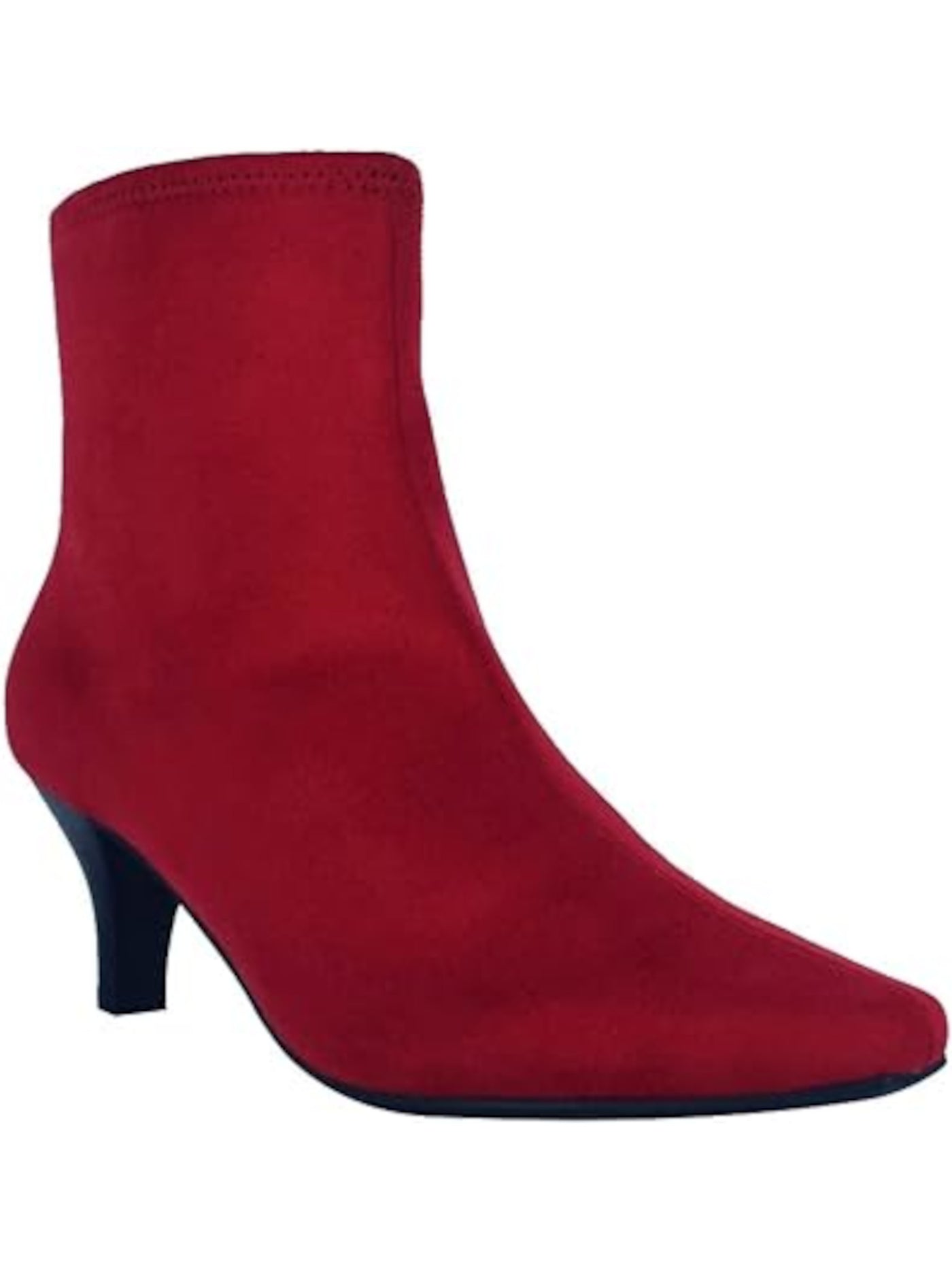 IMPO Womens Red Cushioned Stretch Naja Pointed Toe Kitten Heel Zip-Up Dress Booties 6.5 M