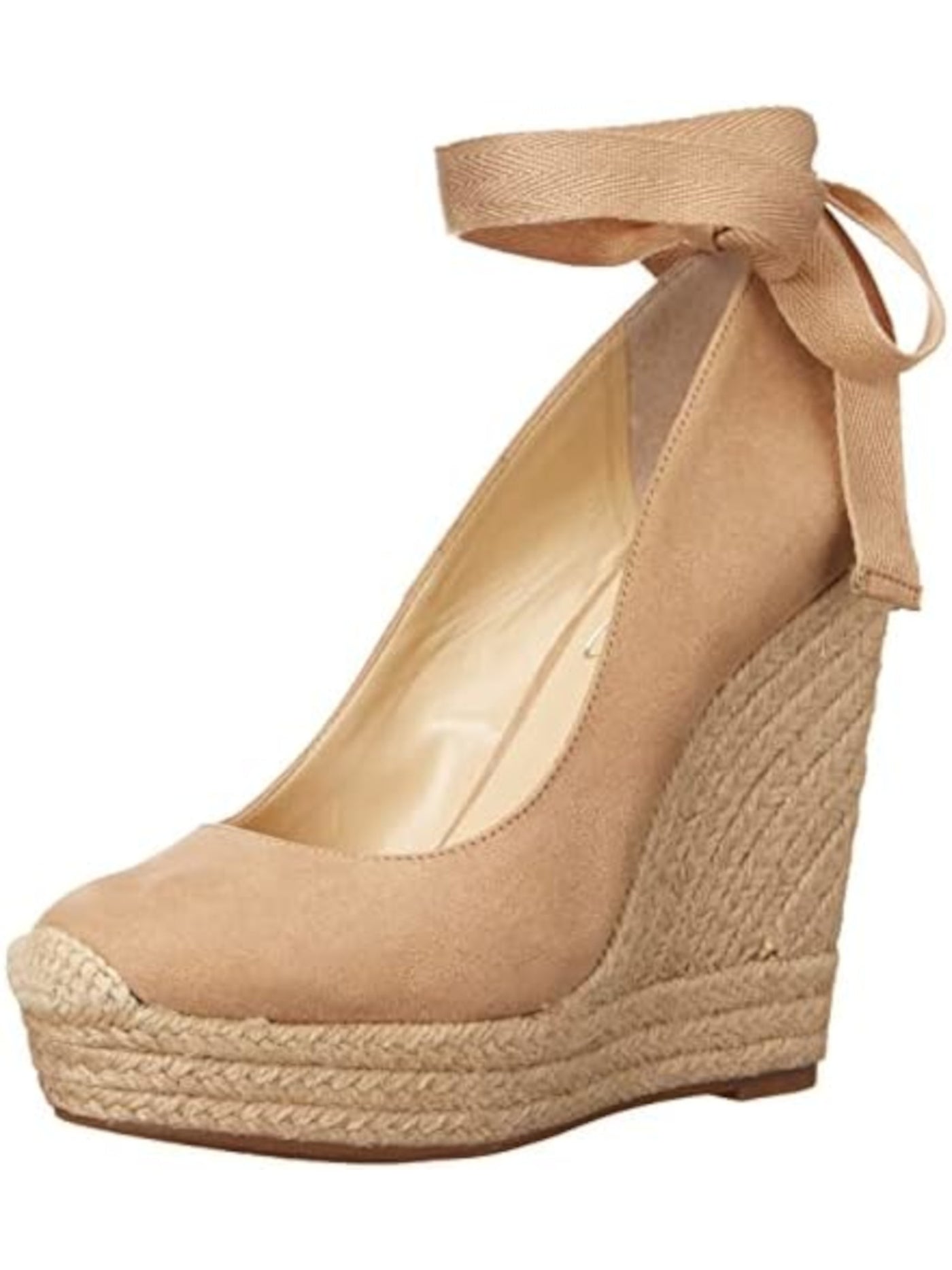 JESSICA SIMPSON Womens Beige 1 Platform Comfort Zexie Round Toe Wedge Lace-Up Espadrille Shoes 5.5 M