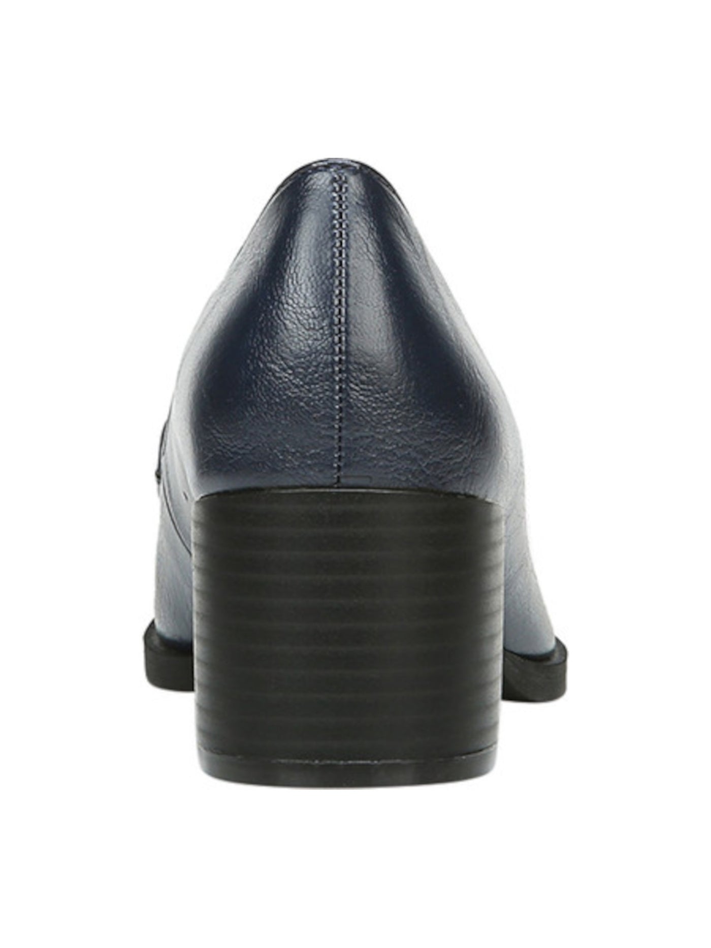 LIFE STRIDE Womens Navy Loafer Inspired Padded Devyn Almond Toe Block Heel Slip On Pumps 5.5 M
