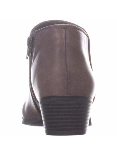 STYLE & COMPANY Womens Brown Padded Comfort Wileyy Almond Toe Block Heel Zip-Up Booties 9.5 M