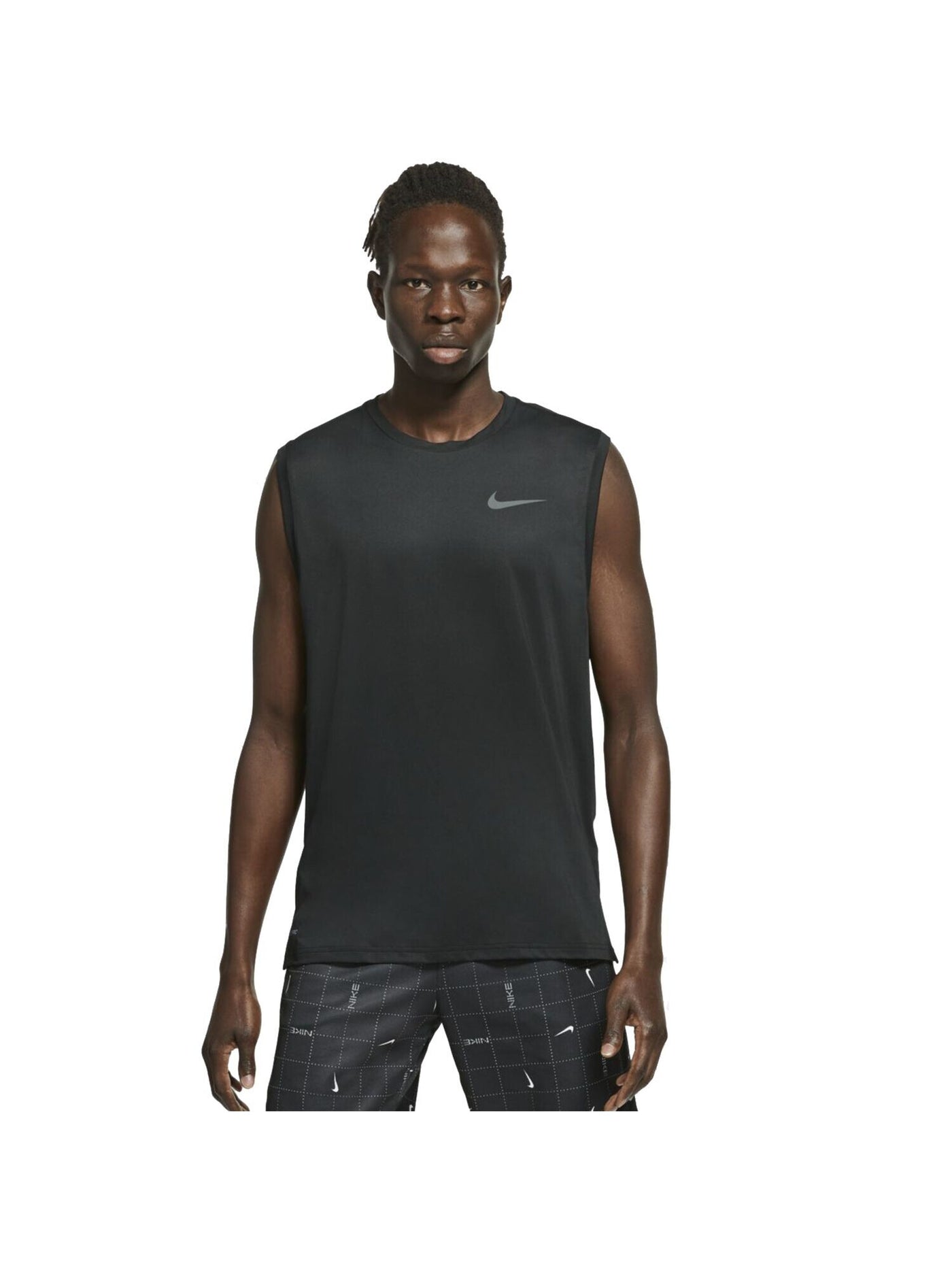 NIKE Mens Superset Training Black Lightweight, Sleeveless Crew Neck Moisture Wicking Tank Top S