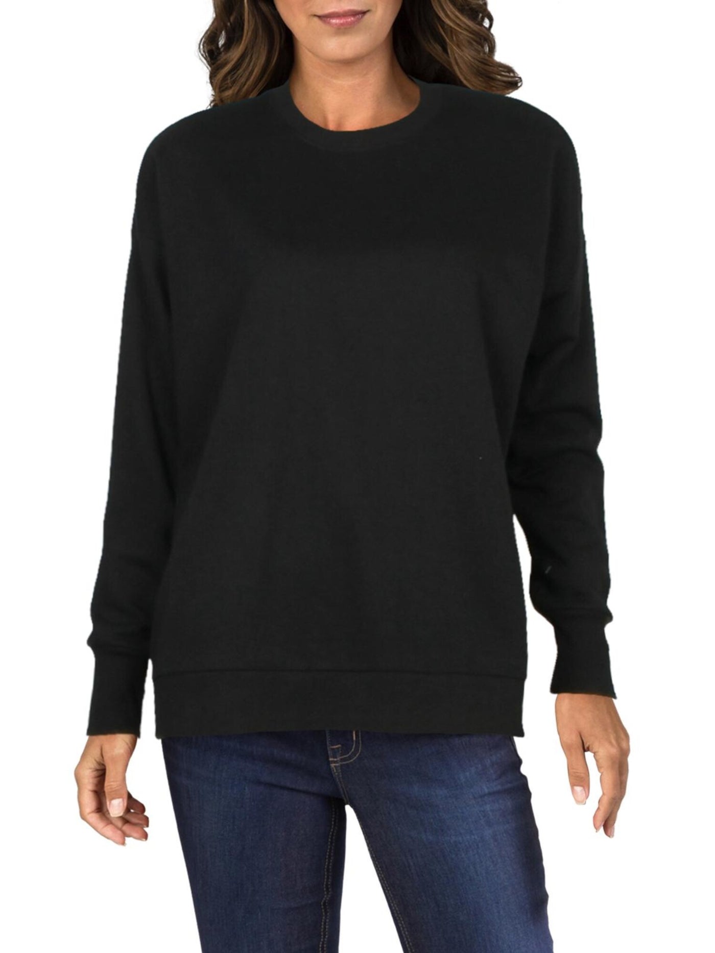 DANIELLE BERNSTEIN Womens Black Long Sleeve Jewel Neck Sweater S