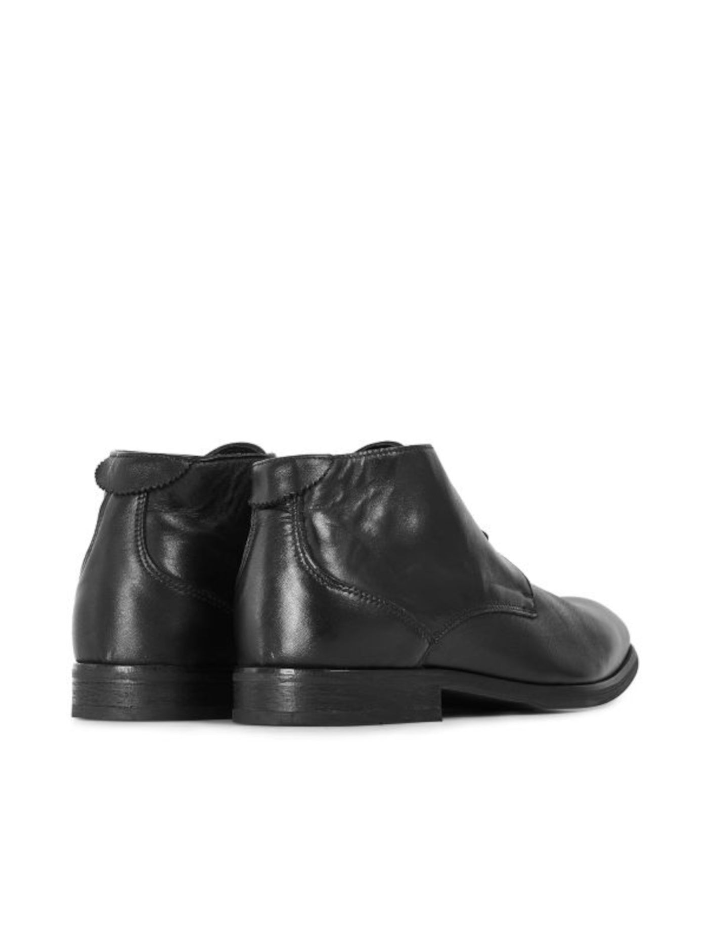 HUDSON Mens Black Washed Comfort Osbourne Round Toe Block Heel Lace-Up Leather Chukka Boots 45