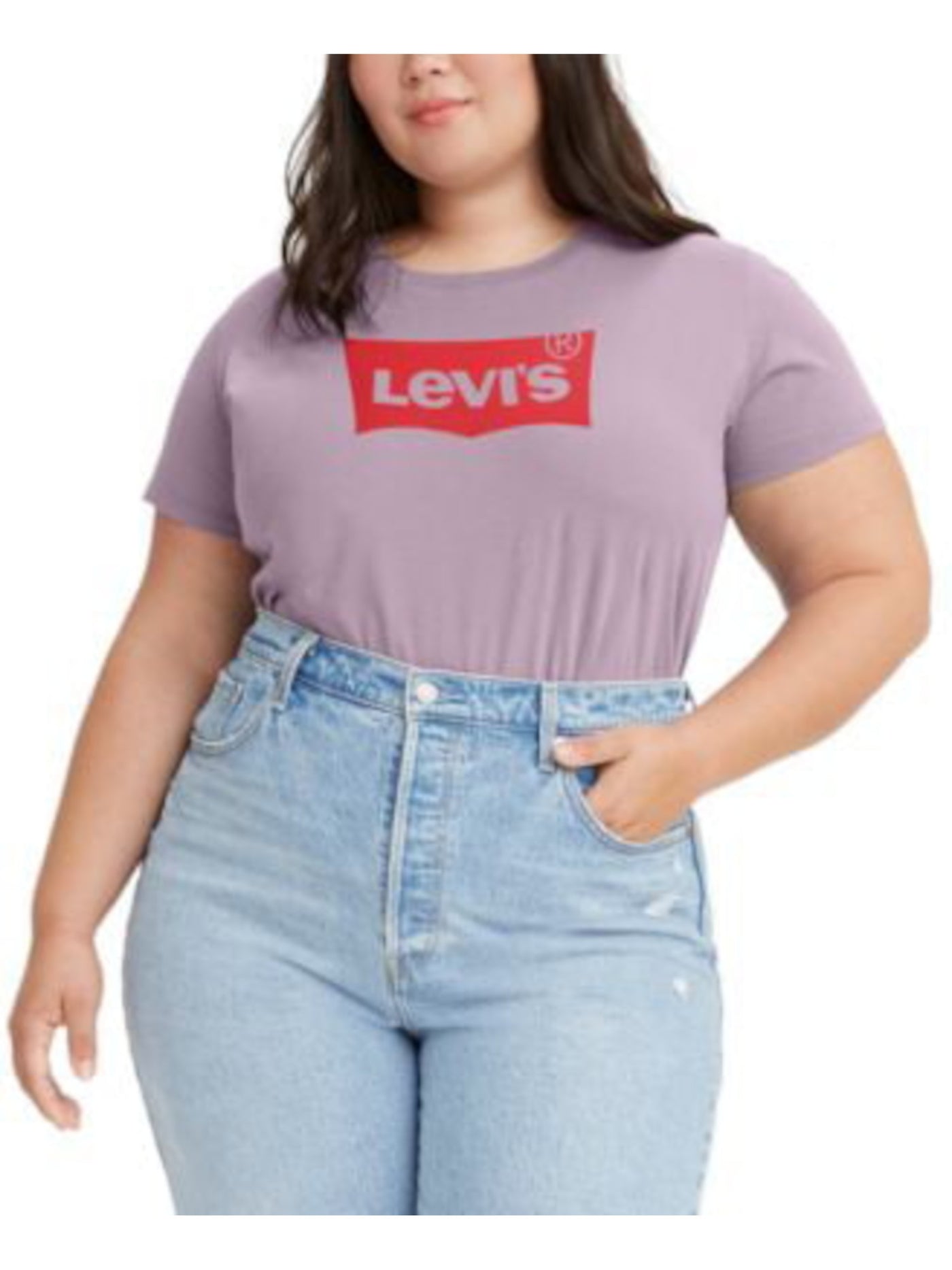 LEVI'S Womens Pink Logo Graphic Short Sleeve Crew Neck T-Shirt Plus 1X