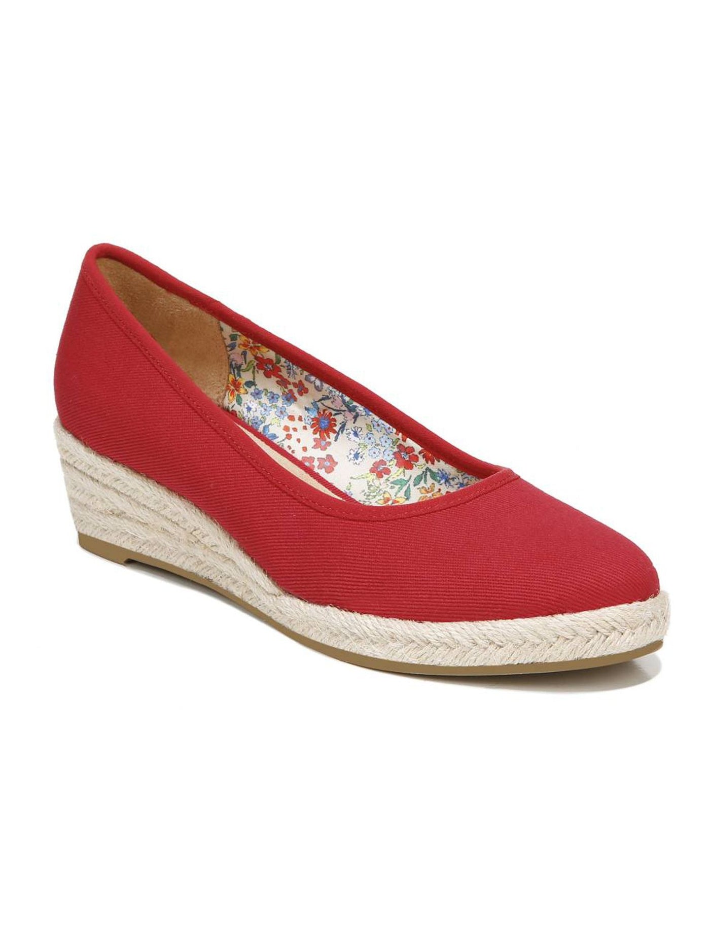 LIFE STRIDE Womens Red 1/2" Platform Traction Sole Jute Wrapped Cushioned Karma Round Toe Wedge Slip On Espadrille Shoes 8.5 W