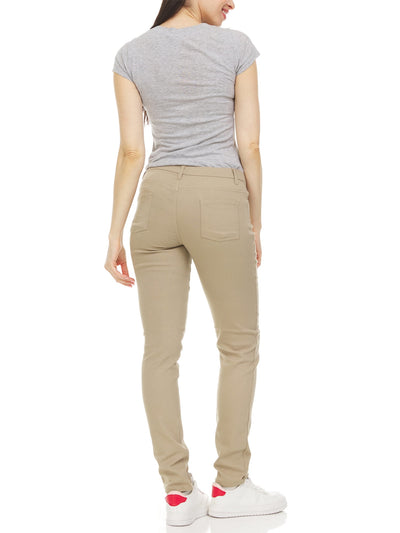 GALAXY Womens Beige Zippered Pocketed Straight leg Jeans 5\6