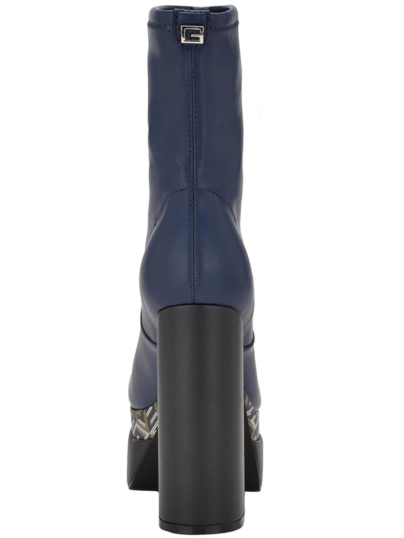 GUESS Womens Black Color Block 2" Platform Padded Stretch Caballa Square Toe Block Heel Dress Booties 6 M