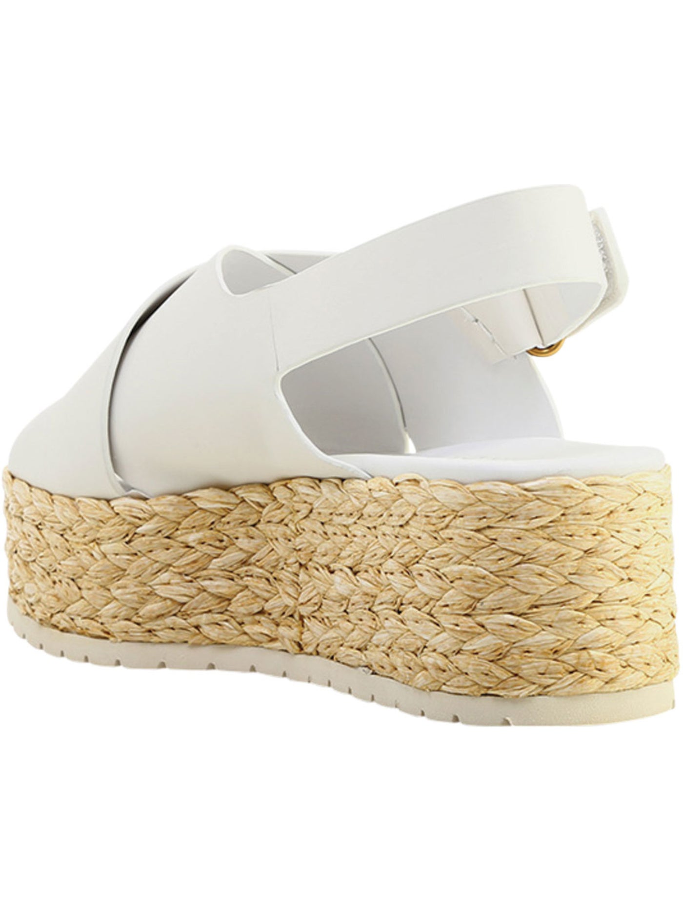 VINCE. Womens White 1-1/2" Platform Padded Jesson Round Toe Wedge Leather Espadrille Shoes 10 M