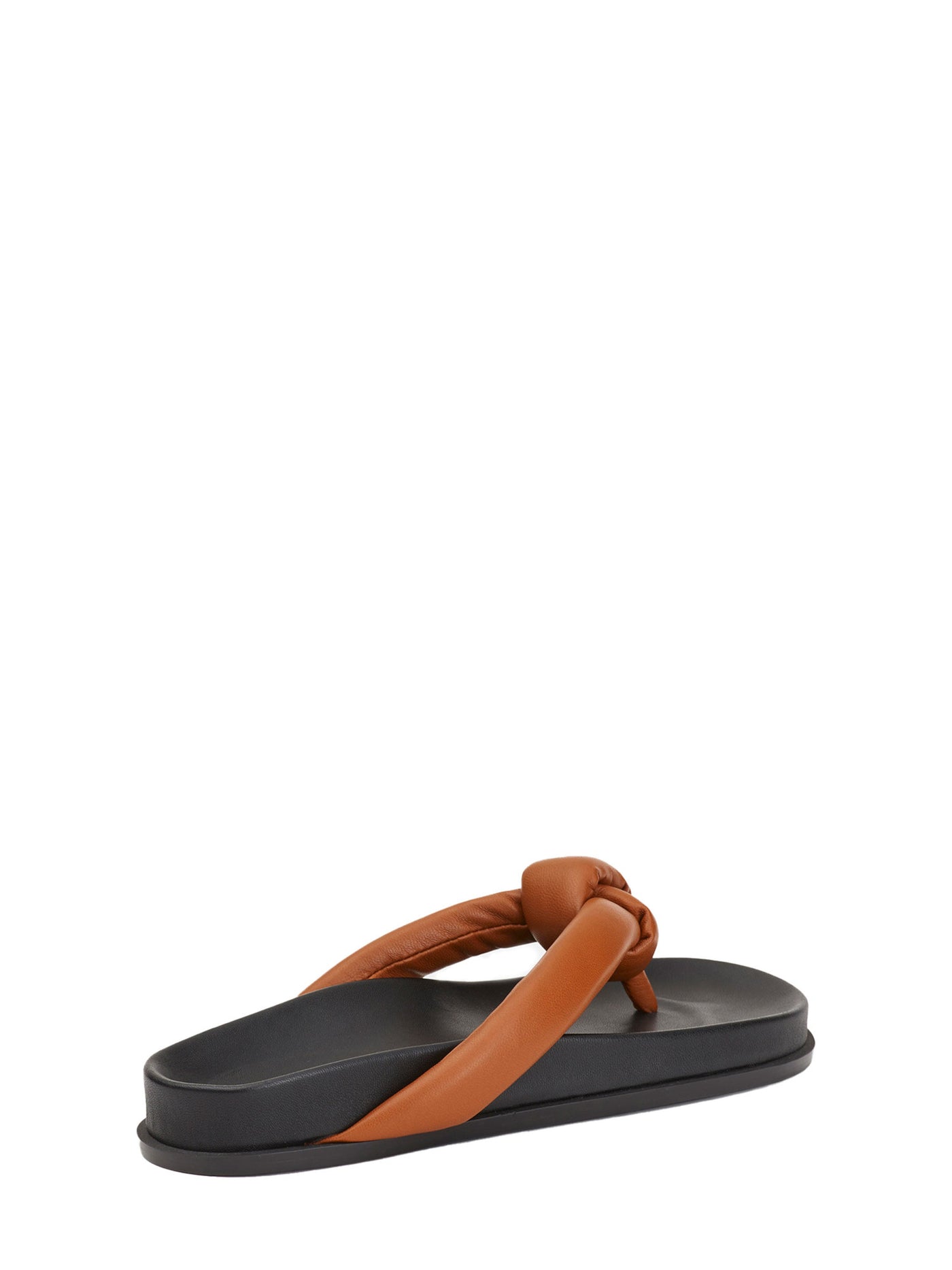 LAFAYETTE 148 NEW YORK Womens Brown Knotted Strap Molded Footbed Comfort Bristol Almond Toe Slip On Leather Thong Sandals Shoes 36