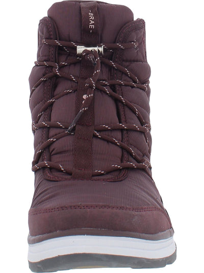 RYKA Womens Burgundy Water Resistant Removable Insole Brae Round Toe Wedge Lace-Up Snow Boots 9 M