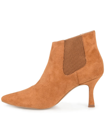 JOURNEE COLLECTION Womens Brown Goring Cushioned Elitta Pointed Toe Flare Dress Chelsea Boot 9.5 W