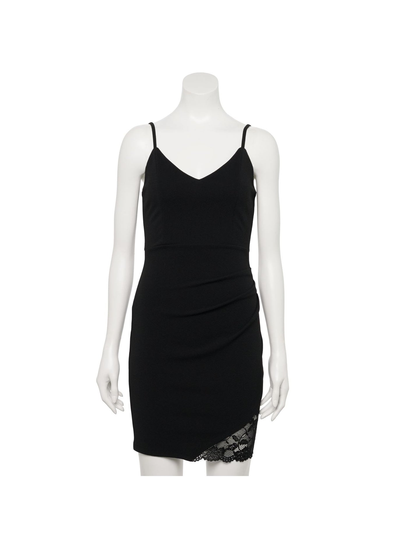 ALMOST FAMOUS Womens Black Spaghetti Strap V Neck Above The Knee Party Sheath Dress XL