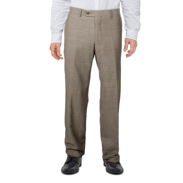 The Mens store Mens Beige Tapered Check Slim Fit Suit Separate Pants 42R
