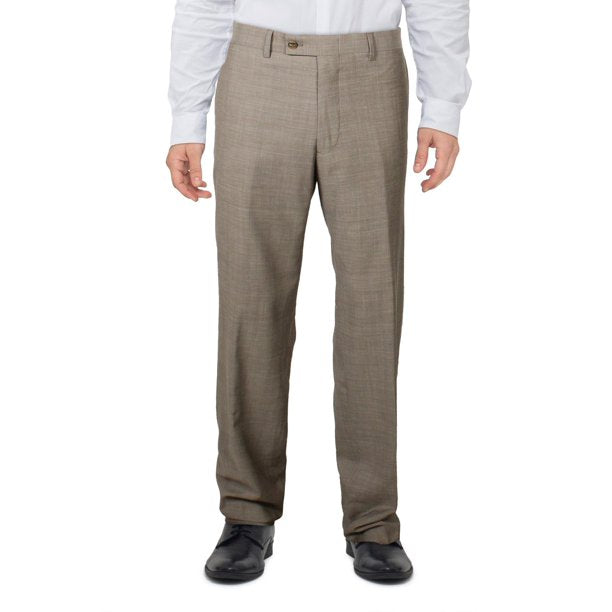 The Mens store Mens Beige Tapered Check Slim Fit Suit Separate Pants 40R