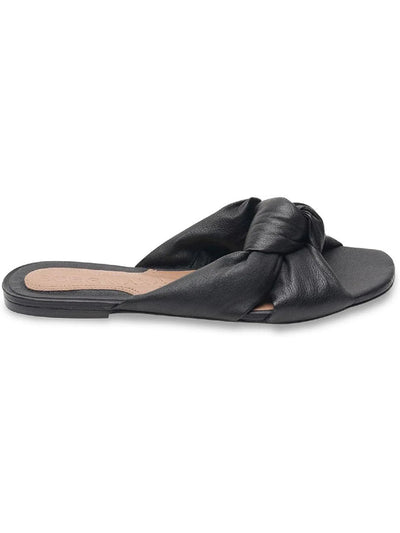BCBG MAXAZRIA Womens Black Bow Accent Tinsley Round Toe Slip On Slide Sandals Shoes 5.5 M