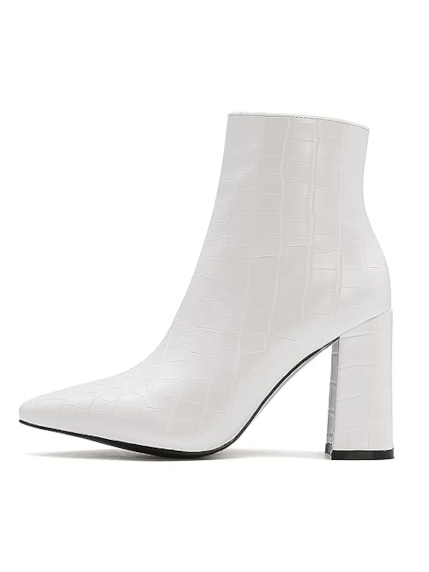 INC Womens White Cushioned Dasha Square Toe Block Heel Zip-Up Dress Booties 7 M