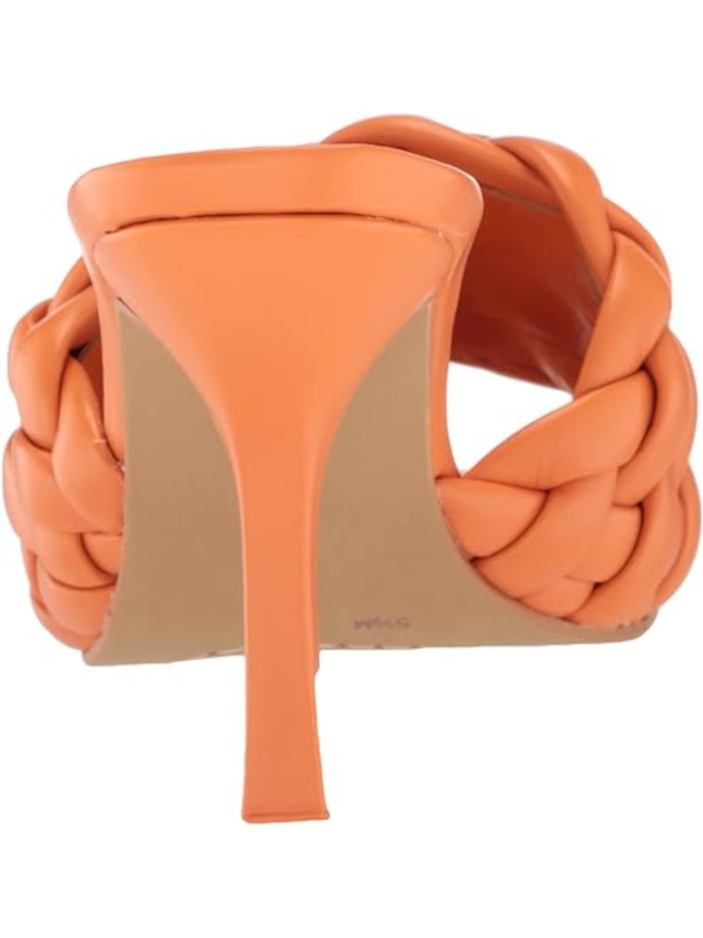 VINCE CAMUTO Womens Orange Woven Padded Brinela Square Toe Flare Slip On Leather Heeled Sandal 7 M