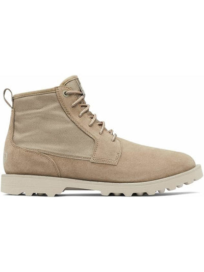 SOREL Mens Beige Mixed Media Removable Insole High Traction Lug Sole Water Resistant Caribou Otm Round Toe Block Heel Lace-Up Chukka Boots 11.5