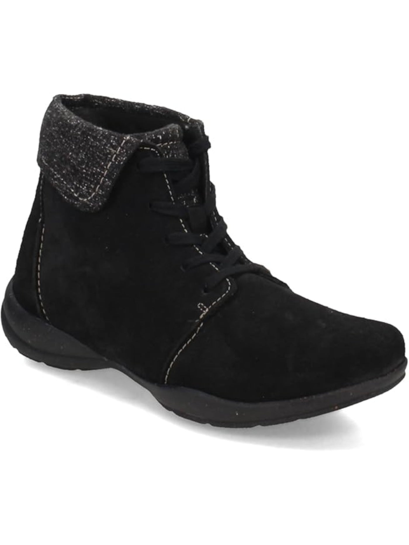 COLLECTION BY CLARKS Womens Black Mixed Media Cushioned Roseville Round Toe Boots Shoes 8 M