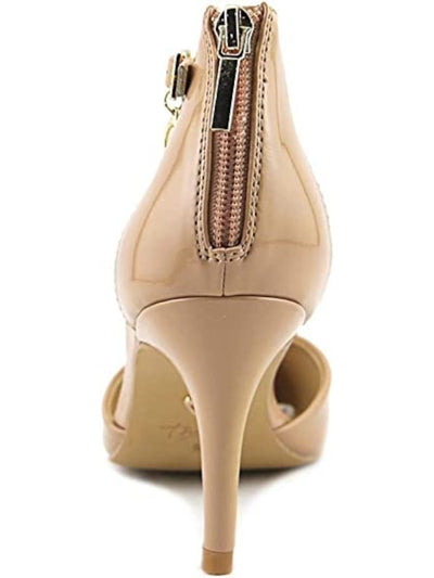 THALIA SODI Womens Beige Charm Detail Padded Ankle Strap Vanesssa Pointed Toe Stiletto Buckle Pumps Shoes 10 M