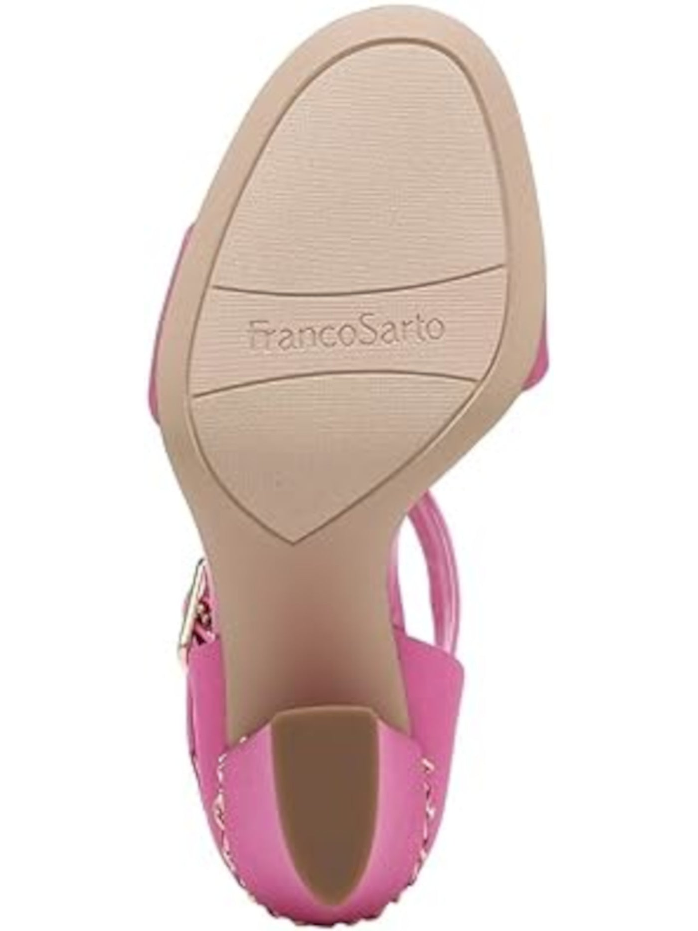 FRANCO SARTO Womens Pink Goring Padded Ofelia Open Toe Block Heel Buckle Dress Sandals Shoes M