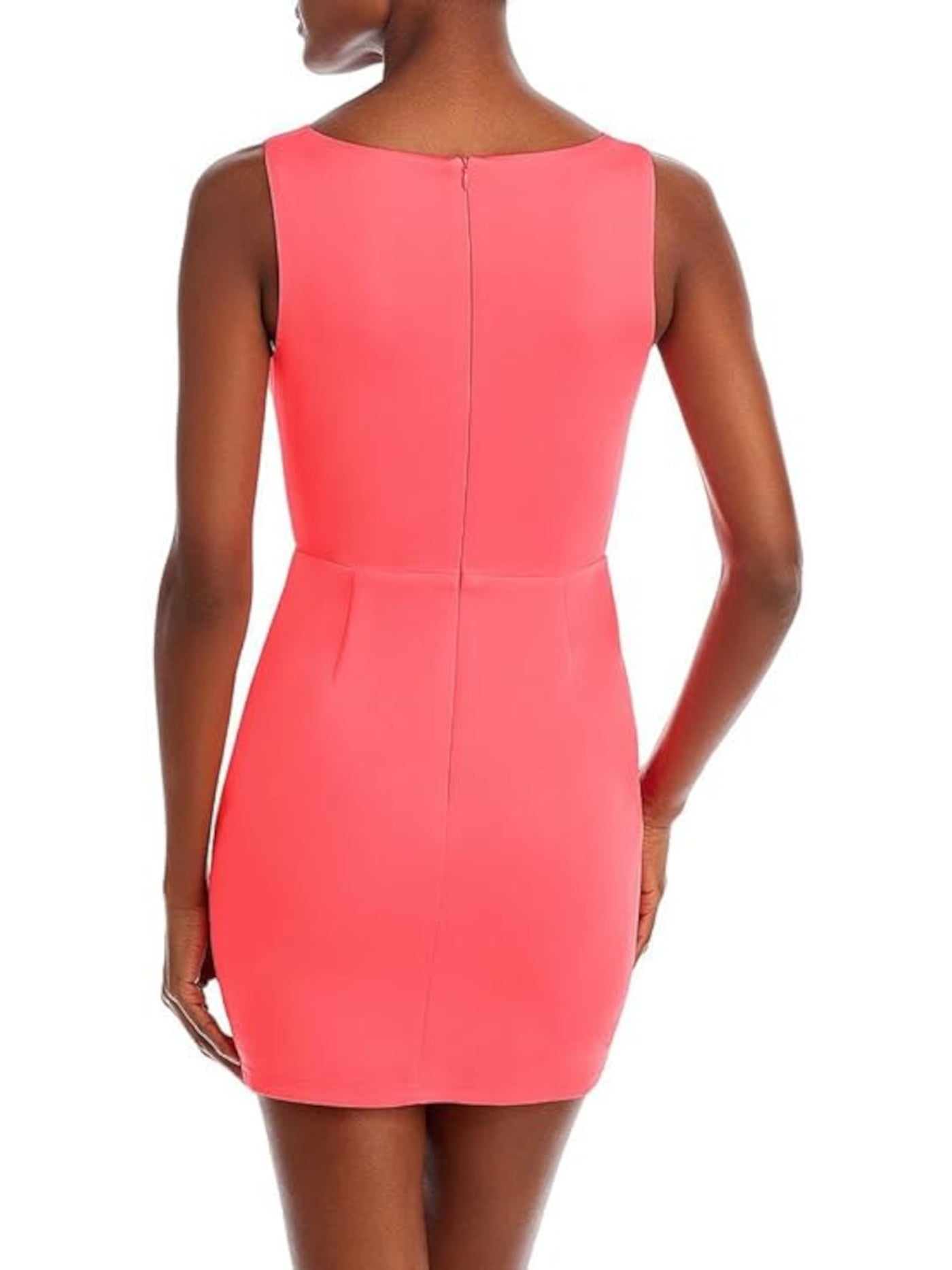 FORE Womens Pink Zippered Lined Knot Detail Corset Style Bodice Sleeveless Sweetheart Neckline Mini Party Body Con Dress S