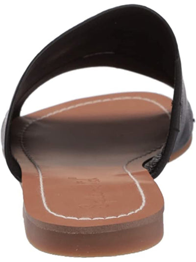SPLENDID Womens Black Goring Mavis Round Toe Slip On Leather Slide Sandals Shoes 6.5 M