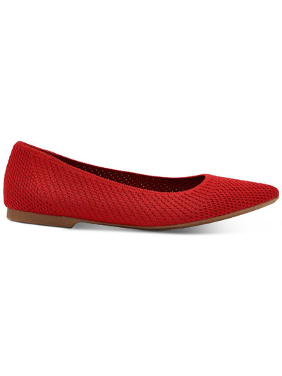 ALFANI Womens Red Knit Removable Insole Stretch Padded Poppyy Pointed Toe Slip On Ballet Flats 9 M