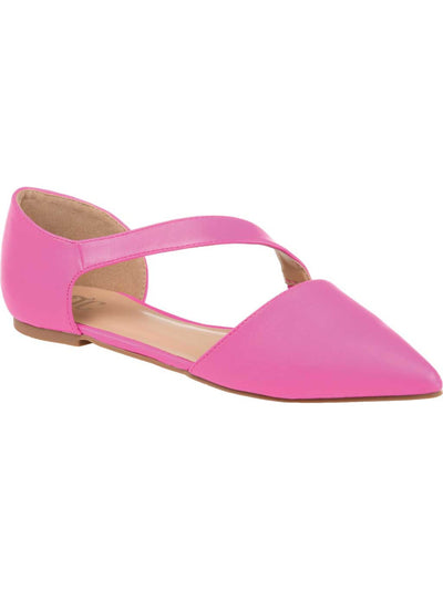 JOURNEE COLLECTION Womens Pink Padded Asymmetrical Landry Pointed Toe Slip On Flats Shoes 8.5 M