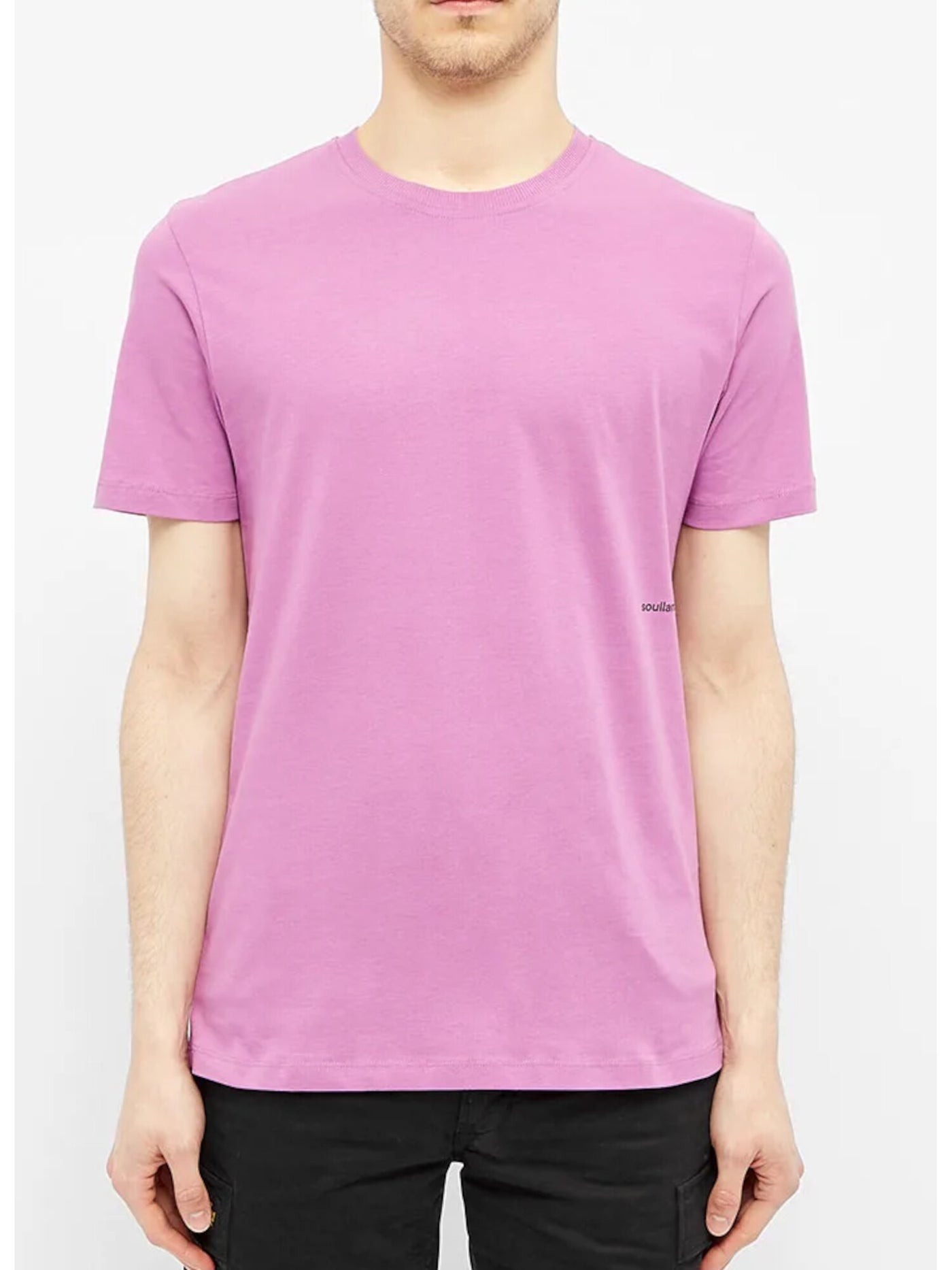 SOULLAND Mens Purple Short Sleeve Classic Fit T-Shirt L