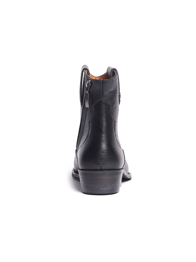 CARLOS BY CARLOS SANTANA Mens Black Zappa Almond Toe Zip-Up Leather Cowboy Boots 8.5 D