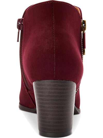 STYLE & COMPANY Womens Burgundy Zipper Accent Cushioned Masrinaa Almond Toe Block Heel Zip-Up Booties 9 M