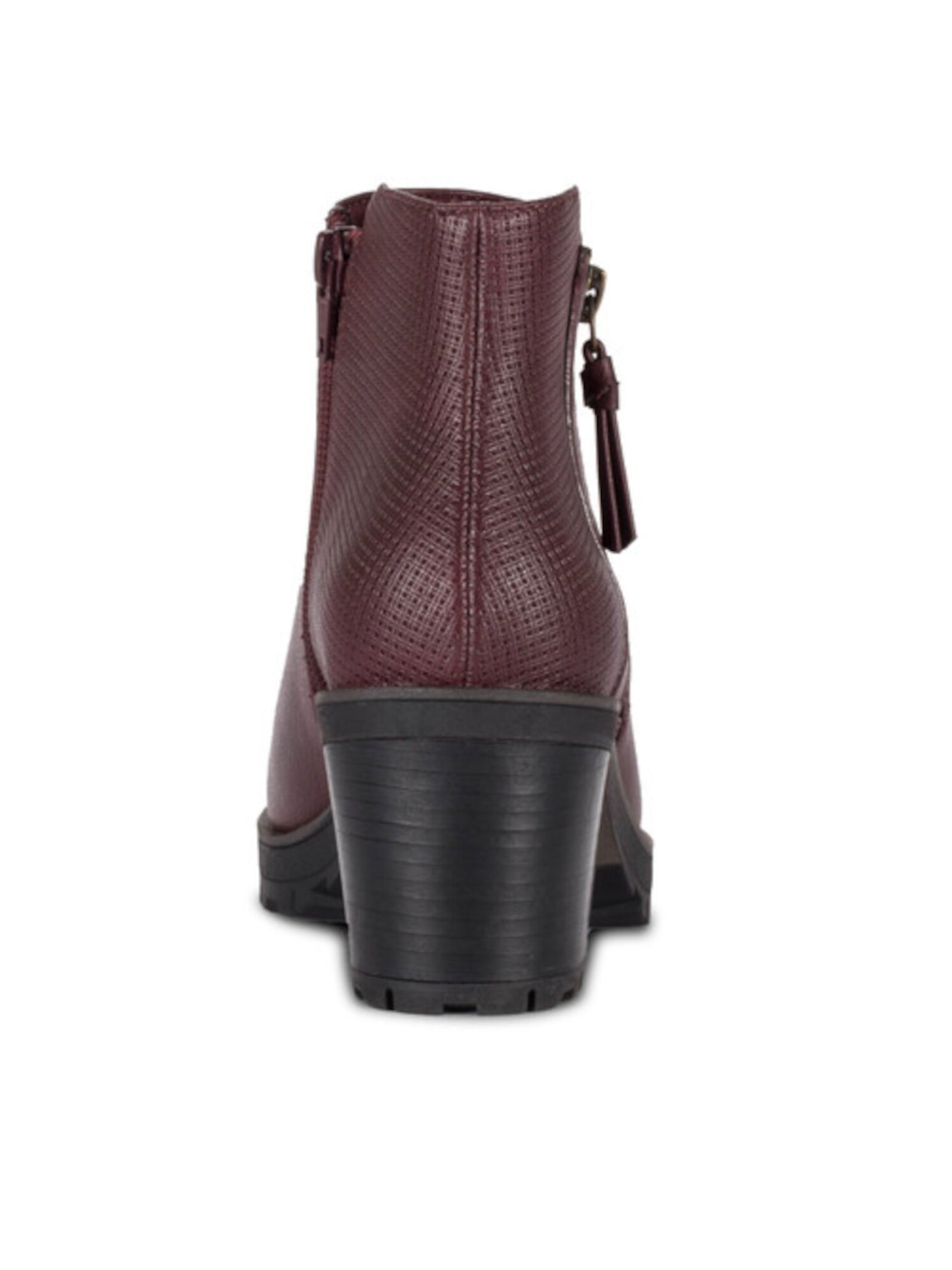 BARETRAPS Womens Burgundy Zipper Accent Cushioned Tailyn Round Toe Block Heel Zip-Up Booties 10 M