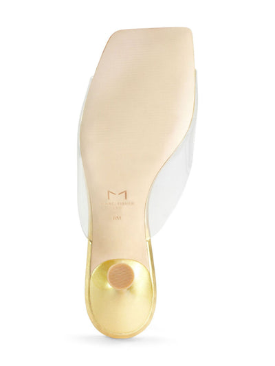 MARC FISHER Womens Gold Padded Marcelo Square Toe Slip On Dress Heeled M
