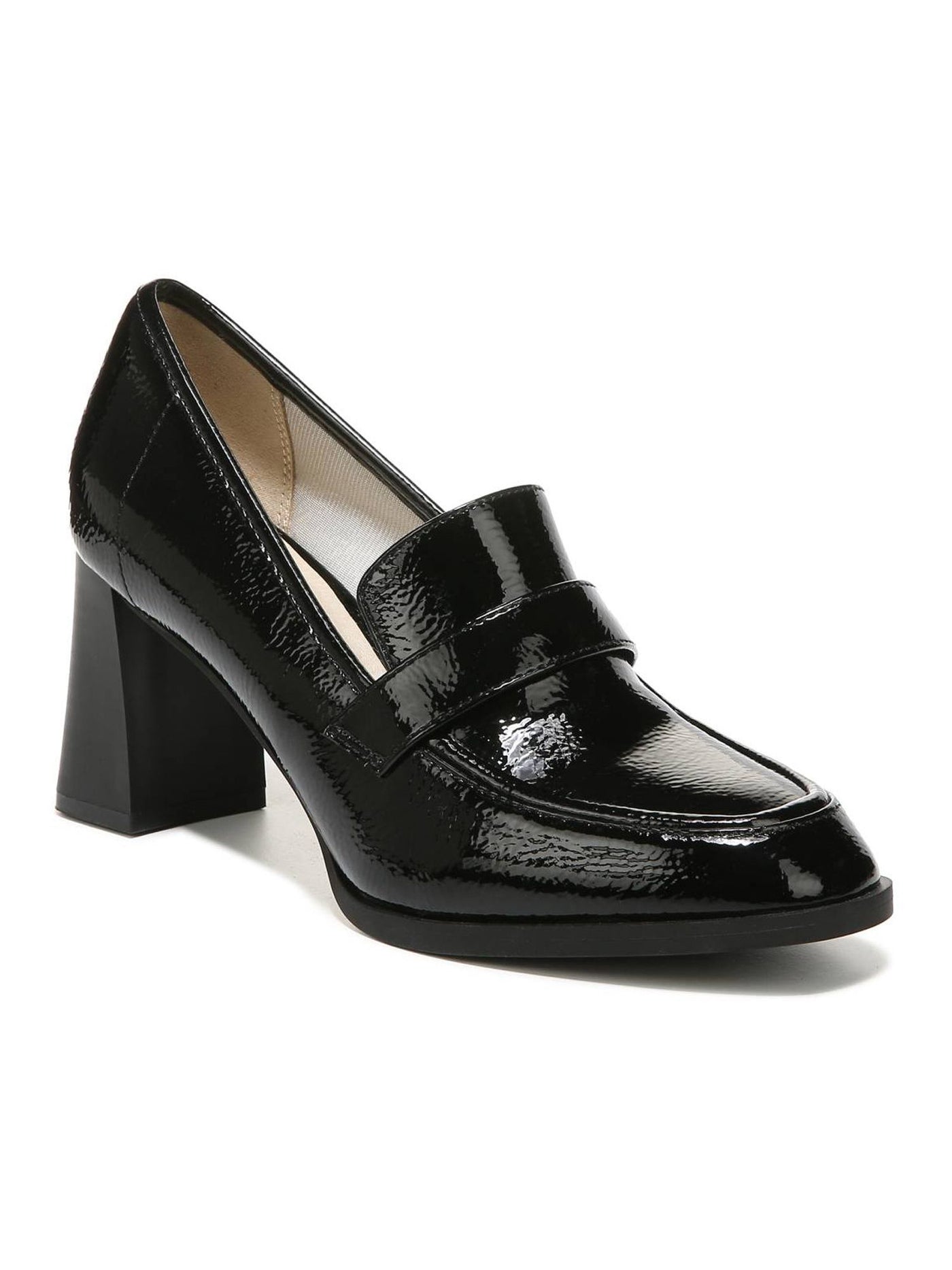 LIFE STRIDE Womens Black Strap On Vamp Slip Resistant Cushioned Farrah Almond Toe Block Heel Slip On Heeled Loafers 11 W