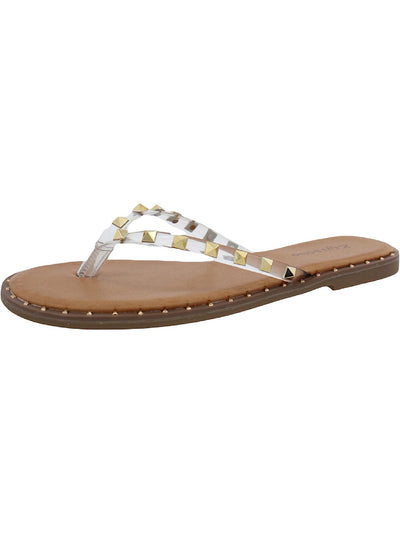 ZIGI SOHO Womens Clear Rhinestone Padded Patsye Round Toe Slip On Flip Flop Sandal 7.5 M