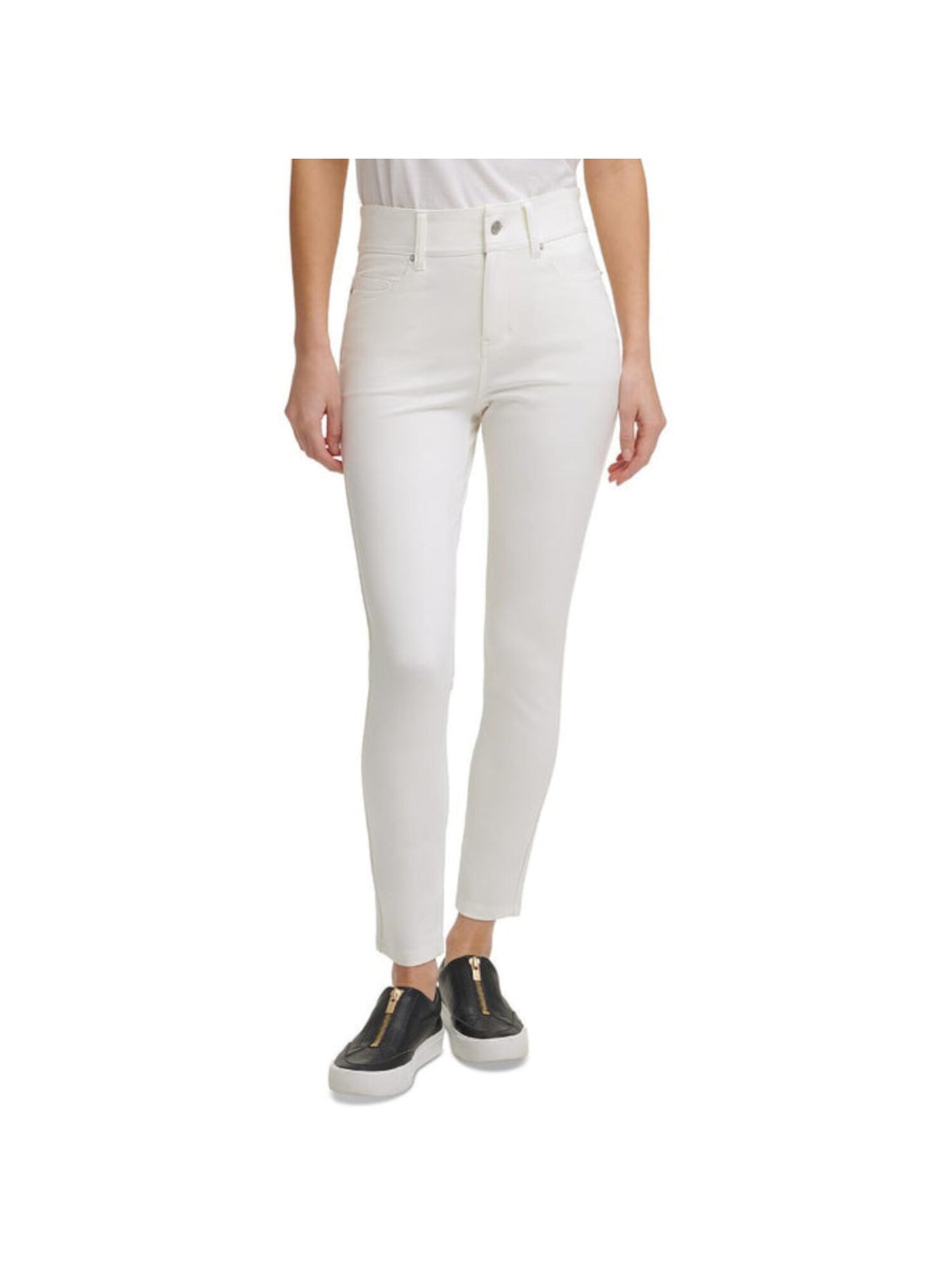 DKNY Womens Stretch Pocketed Mid-rise Skinny Jeans