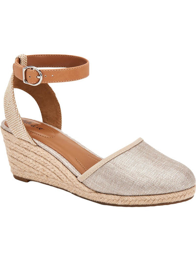 STYLE & COMPANY Womens Beige Cushioned Ankle Strap Mailena Round Toe Wedge Buckle Espadrille Shoes 8.5 M