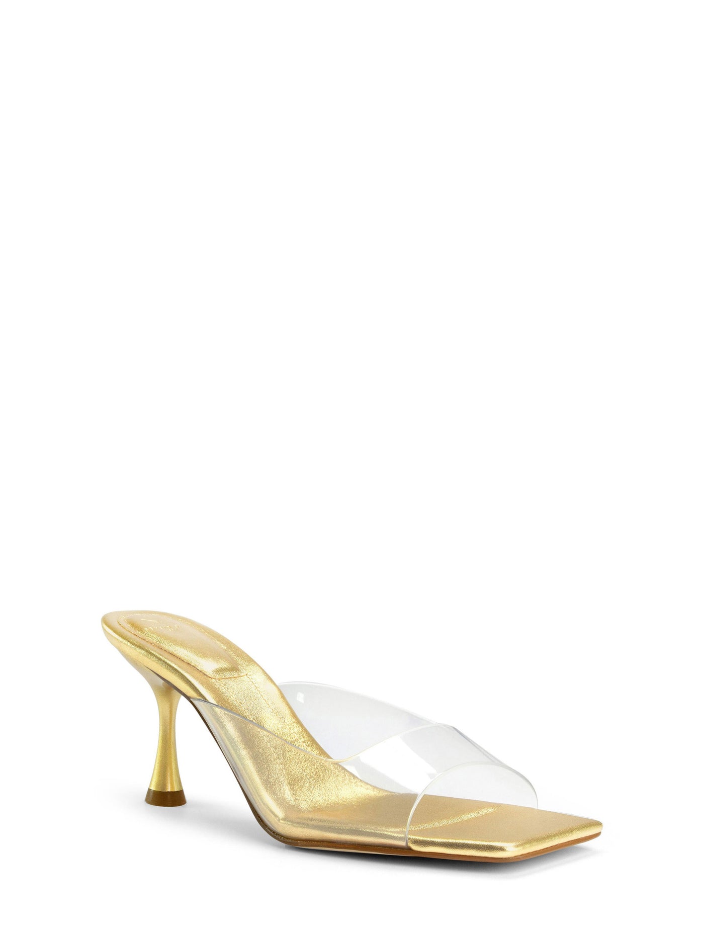 MARC FISHER Womens Gold Padded Marcelo Square Toe Slip On Dress Heeled Sandal 5.5 M