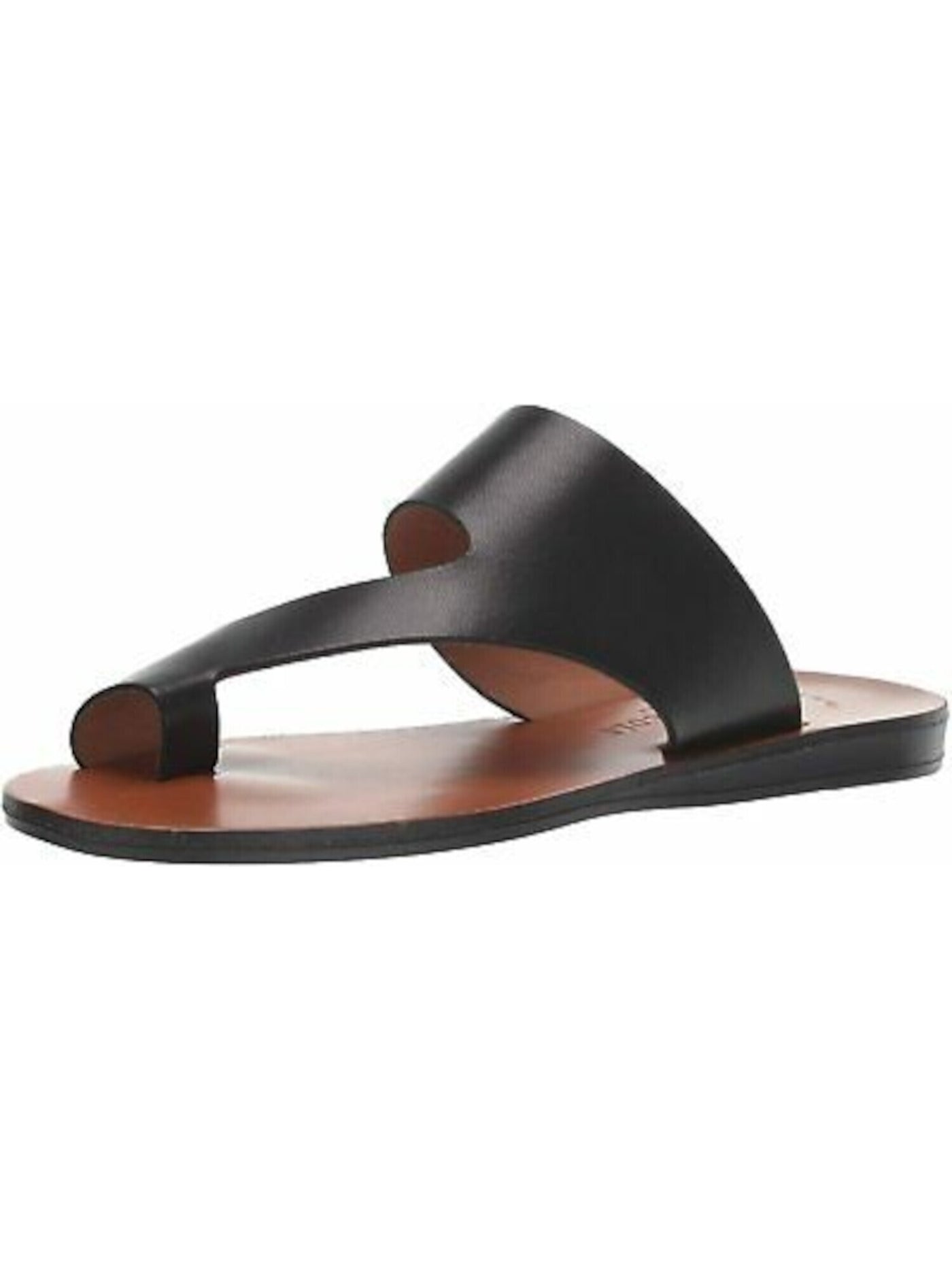 KENNETH COLE Womens Black Toe-Loop Comfort Palm Round Toe Wedge Slip On Leather Thong Sandals 6 M