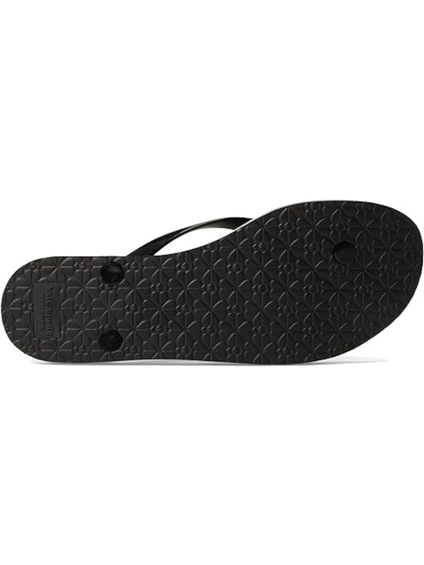 KATE SPADE NEW YORK Womens Black Zebra Footbed Logo Hardware Padded Flyaway Round Toe Slip On Flip Flop Sandal B