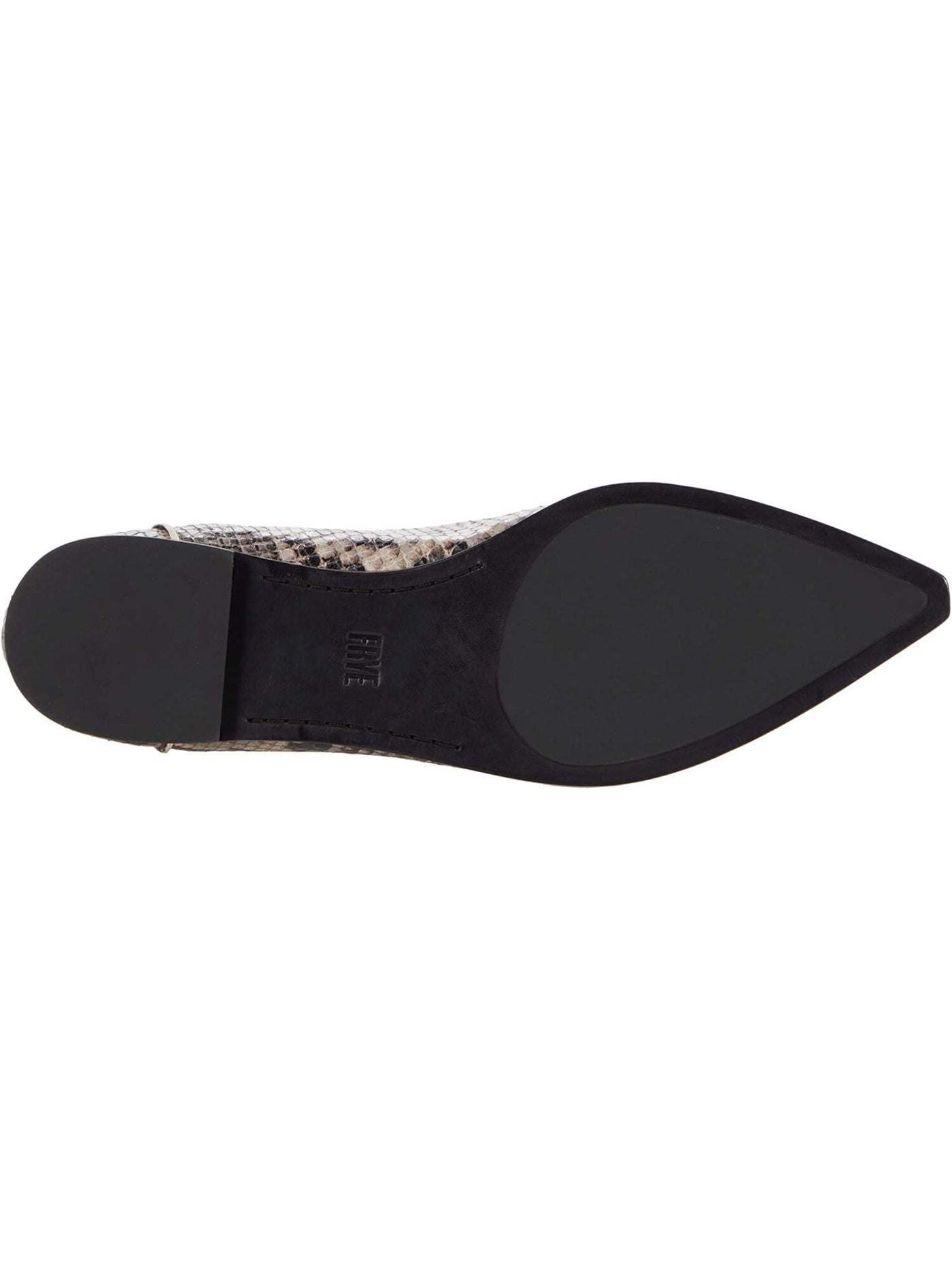 FRYE Womens Beige Snake Print Comfort Kenzie Pointed Toe Block Heel Slip On Leather Loafers Shoes M