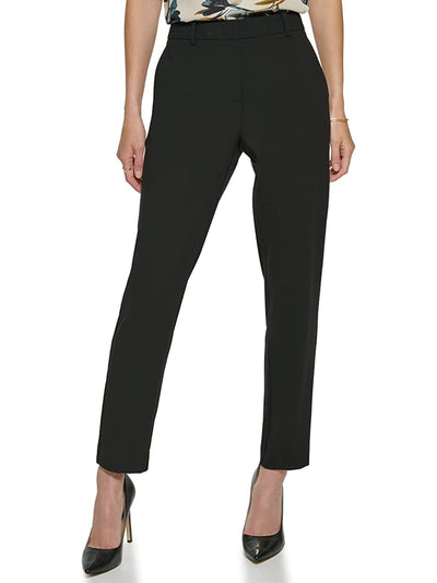 DKNY Womens Black Zippered Pocketed Wear To Work Pants 2